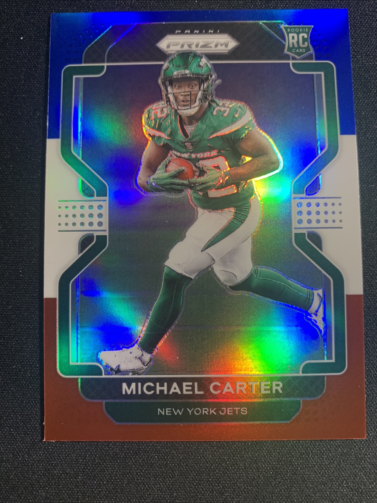 2021 Panini Prizm Michael Carter Red White Blue Prizm #365 RC Rookie