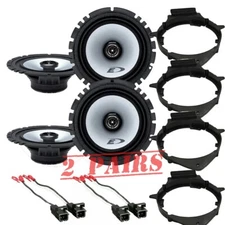 Alpine SXE-1726S 2 Way 6.5" CAR Truck Front & Rear Door Speakers W/Install Kits