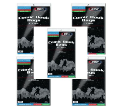 500 - BCW Current Modern  Resealable Thick 2-Mil Polypropylene Comic Book Bags!