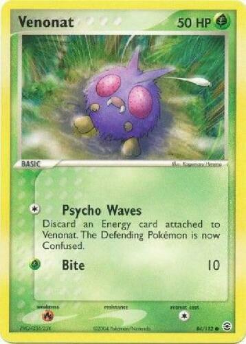 Venonat - 84/112 Common Ex FireRed & LeafGreen Pokemon Card EXC-NM