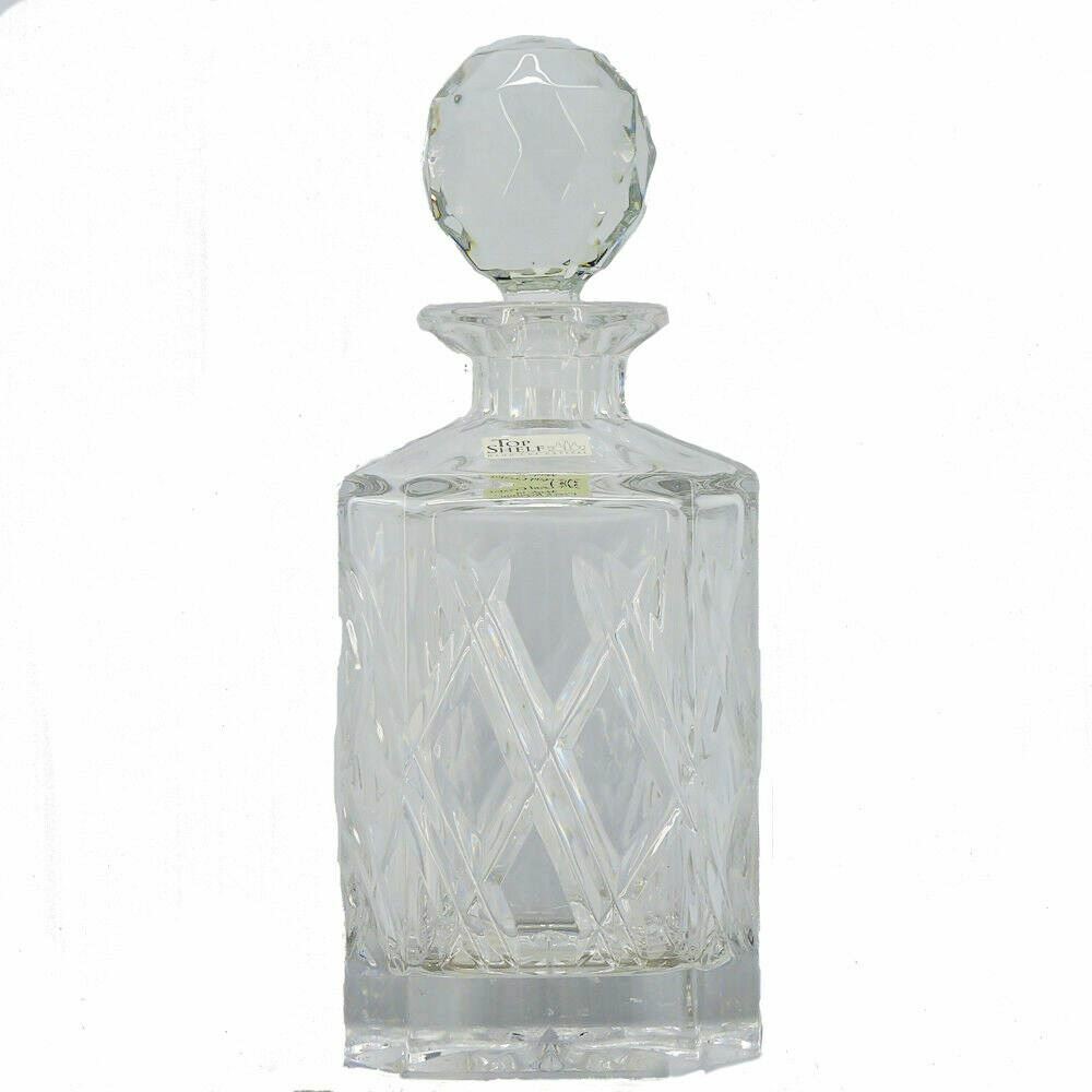 週末セール！！CRYSTAL DECANTER Top Shelf Lead Crystal Decanter Vintage Bar-ware for Whiskey
