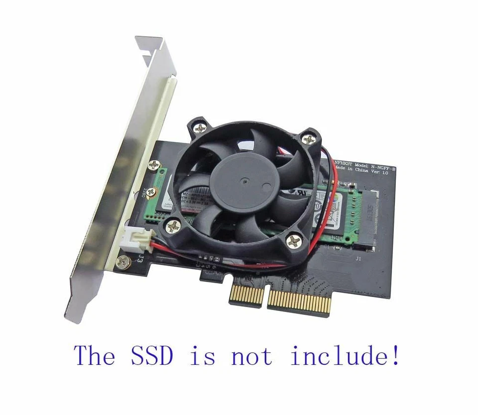 Tarjeta adaptadora SSD M.2 NVMe PCIE 4.0 X4 a M interfaz clave con ventilador refrigerador refrigeración Foto 4 de 4