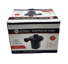 BUYMAX Electric Air Pump for Inflatables 110V AC/12V DC Air Mattress Pump Airbed