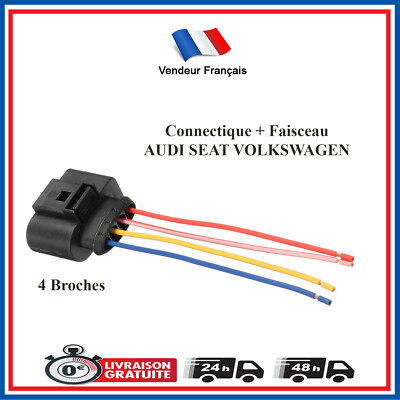 Lot De 3 Bobines D'Allumage Crayon + Faisceau 4 Broches - Compatible Moteurs 1.2 1.4 TFSI TSI 1.6 FSI - Équivalent 036905715A 036905715F