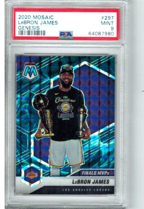 2020 Panini Mosaic Finals MVPs Genesis Prizm LeBron James #297 PSA 9 GOAT HOF SP
