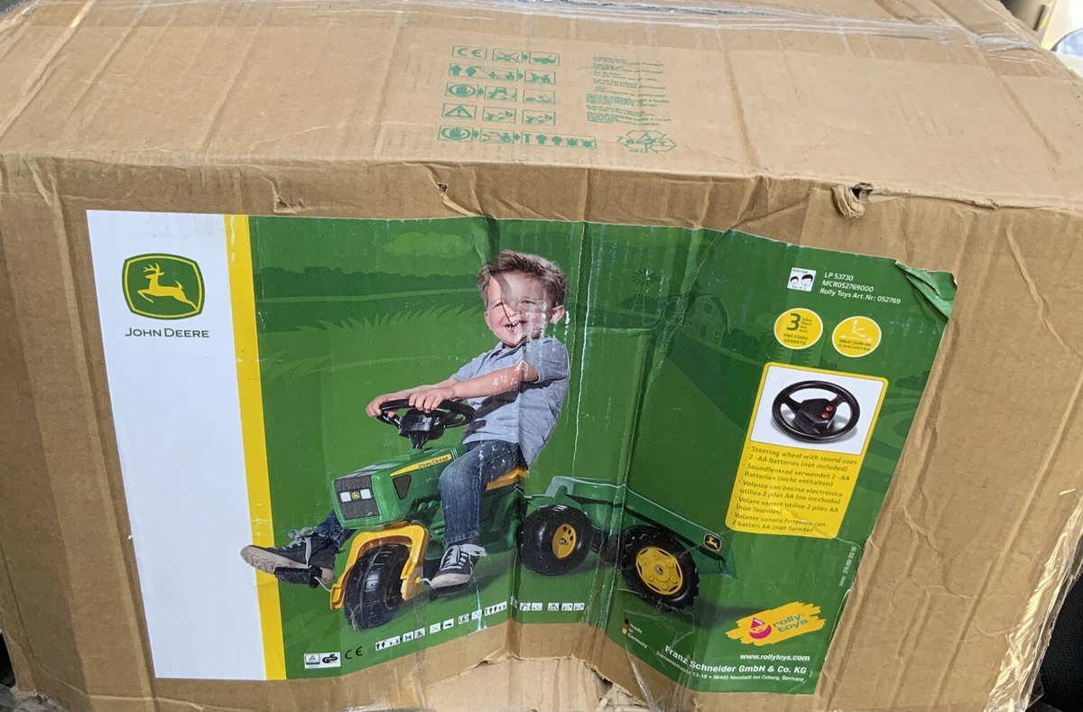 Rolly john deere 3 wheel online trac with trailer ride on