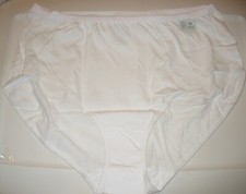 JMS - JUST MY SIZE - NEW - 10 - WHITE - 100 COTTON PANTY BRIEF - 7" SIDES