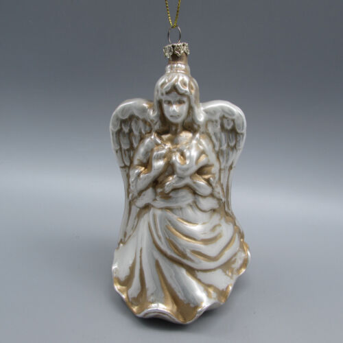 Katherines Collection White and Gold Angel Glass Christmas Ornament - Picture 1 of 4