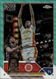 2023 Topps Chrome McDonald's All American Basketball Aqua Wave Refractor Cody Williams #12