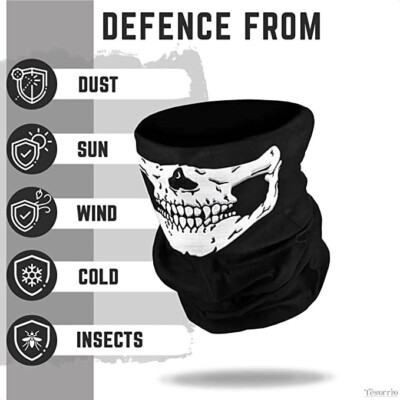 face masks for motorcycle helmets Protective Goggles Mask Loop closure on the back provides a snug fit and allows you to wear goggles and a helmet Skull Face Mask for Men