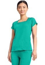 Teal Tonic Med Couture AMP Scrub Square Neck Top MC704 TLTC