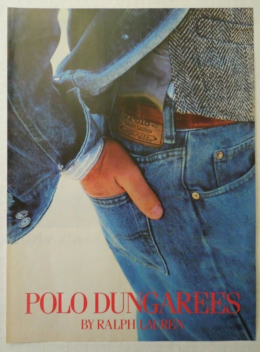 1988 POLO RALPH LAUREN Polo Dungarees Blue Jeans - Magazine Ad | eBay