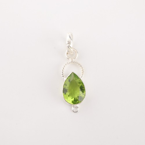 Handmade Peridot Gemstone 925 Sterling silver Jewelry Pendant 1.40" Gift For Her - Picture 3 of 8