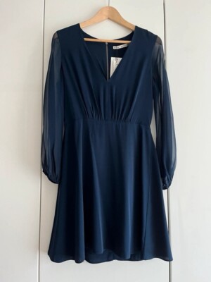 Alice + Olivia - Dunkelblaues Kleid  Cary  aus Seide