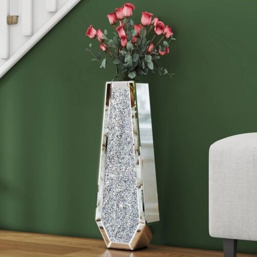 Groß Blumenvase Höhe 68 cm Funkelnde Verspiegelte Kristallvase Vase, Wohnzimmer - Bild 9 von 26