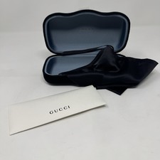 New LARGE Black Gucci Case Hard Shell Sunglasses Eyeglasses Black Velvet Case