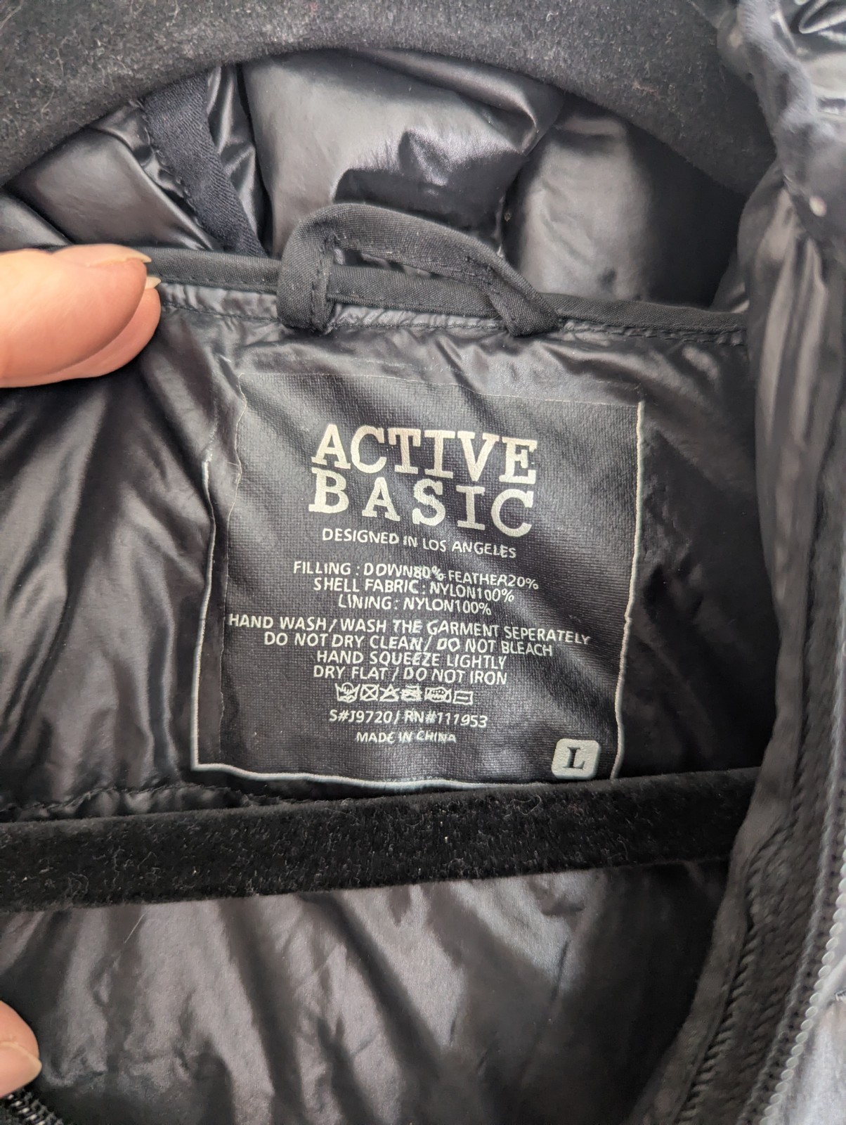 Active Basic Black Puffer Womens Jacket with Hood… - image 2