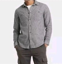 Goodfellow Mid-Weight Flannel Button Down Long Sleeve Gray Size Medium