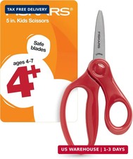 Fiskars 5" Pointed-Tip Kids Scissors, Ages 4-7, Red
