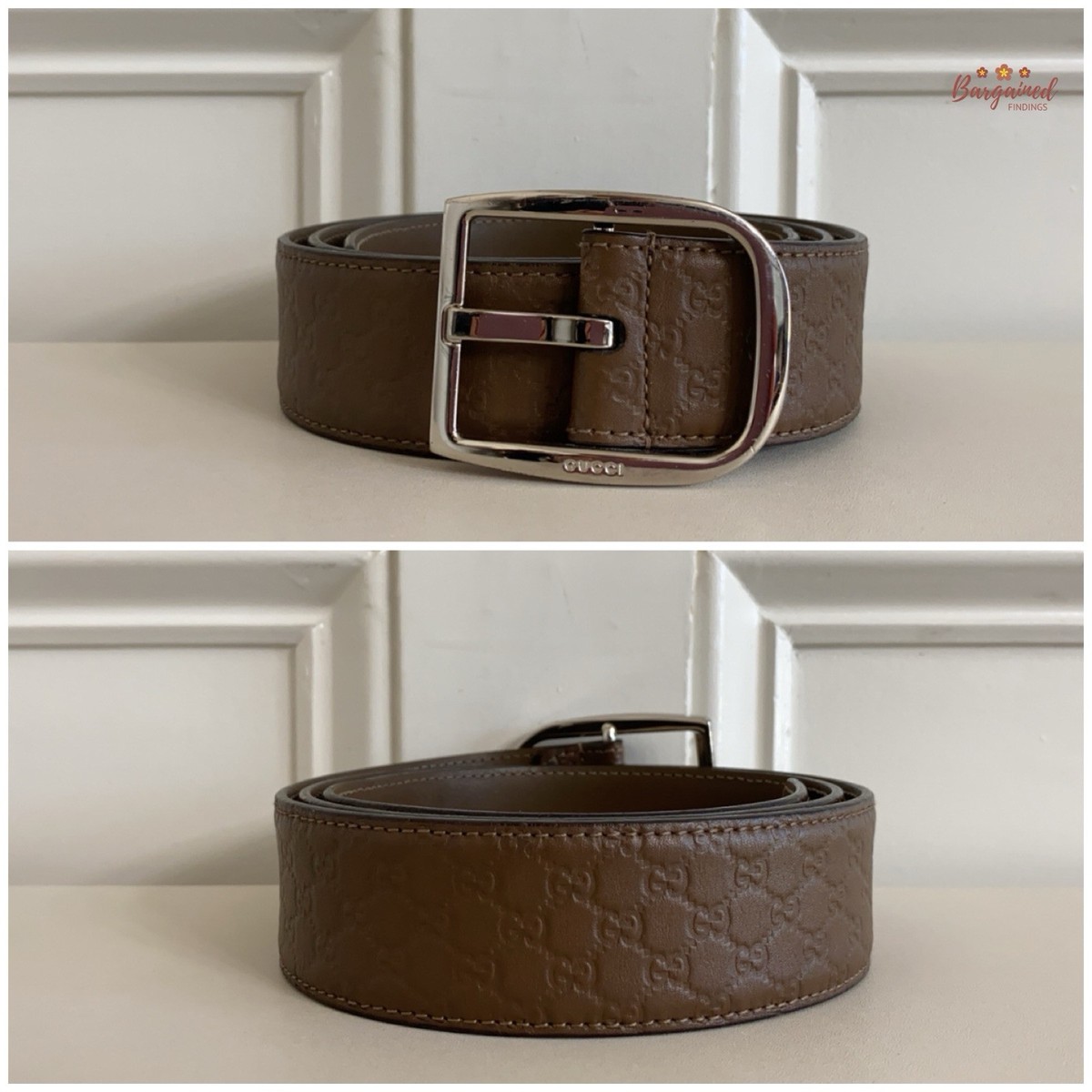Authentic Gucci Brown Micro-Guccissima Leather Silver Buckle  display picture 2