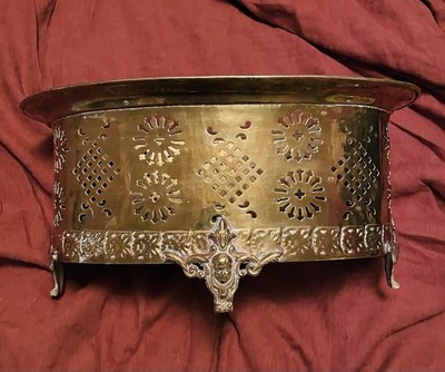 Mottahedeh Brass Flared Rim Angel Footed Bucket Planter  Pot 14 