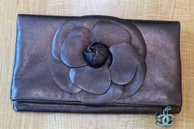 Chanel Metallic Lambskin Camilla Flower Clutch