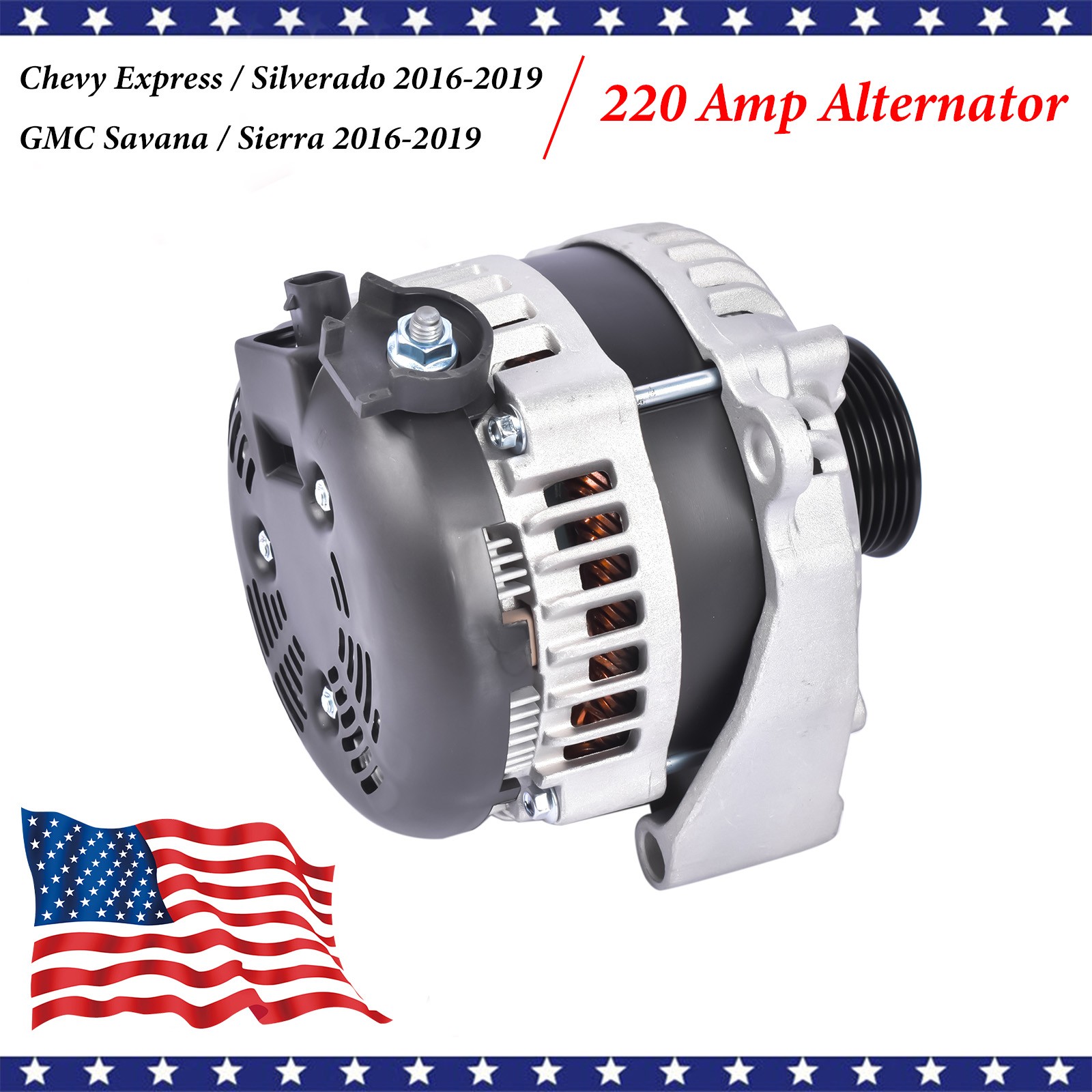 220A Alternator for Chevy Suburban 3500HD 2016-2019 GMC Sierra 2500 HD 2015-2019