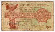 1937 Spain 1 Peseta 2129805 Paper Money Banknotes Currency