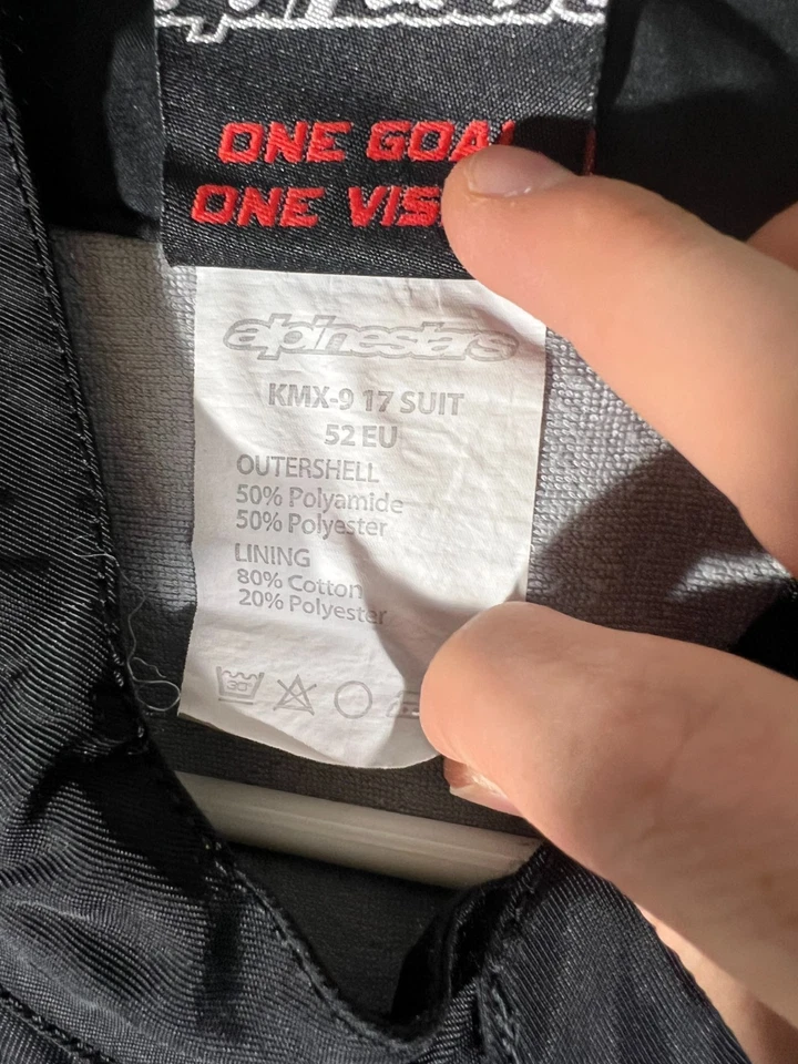 Traje Alpinestars KMX-9 Negro Motocicleta Bicicleta de Carretera Carreras Kart - Talla 52 EU Foto 4 de 4