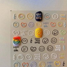 Funny Smiley Faces Nail Art Stickers to1471 