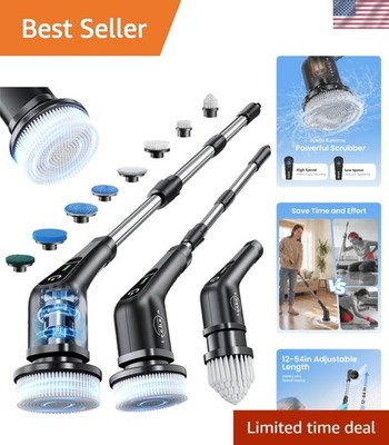 Lightweight Electric Spin Scrubber - Waterproof & Cordless with 2 Speed Options