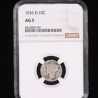THE KEY MERCURY DIME 1916 D ORIGINAL AG3 SILVER COIN NGC CERTIFIED GREAT PRICE