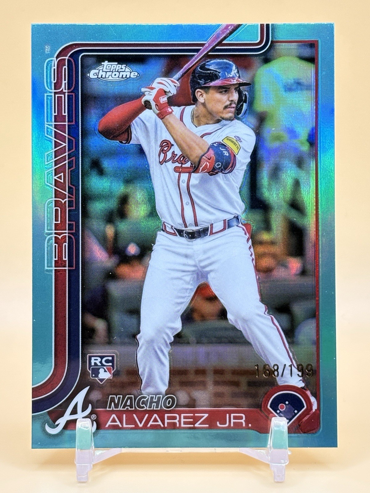 2025 Topps Chrome - Nacho Alvarez Jr. #75 Aqua Raywave Refractor 168/199 (RC)