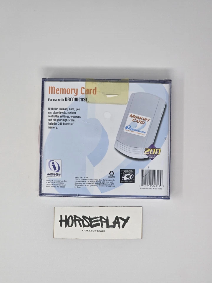 Performance Sega Dreamcast Memory Card. Sealed. Brand New - Image 2 of 4