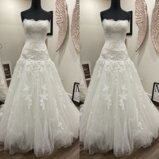 Corset Wedding Dresses A Line Strapless White Ivory Tulle Lace Bridal Gowns