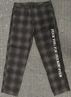 RIPNDIP 36X30 F*** You, You **** Plaid Ribbed Corduroy Style Pants