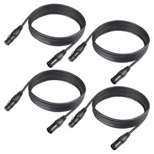 4 Pack 10ft DMX Cable 3-Pin XLR Male to Female Shielded for Stage DJ Light