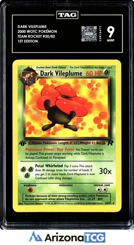 Pokemon 2000 Dark Vileplume 30/82 1st Edition Team Rocket TAG 9