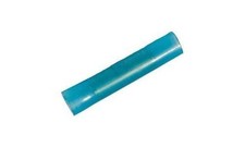 100 Blue Nylon Insulated Seamless Butt Splice Connectors Non-Flared Entry 16-...