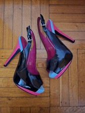 Pumps Ladystar by Daniela Katzenberger Größe 38 Schwarz Pink Hellblau ca. 13 Cm