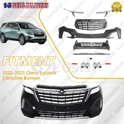 Complete Bumper Cover Grille Assembly For 2022-2024 Chevy Equinox W/ Fog Lights