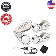 Professional 3-in-1 Jewelry Magnifier Set with LED Light and Adjustable Lanyard