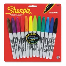 SHARPIE 30075PP Permanent Marker Set,Assorted,PK12 1JU54