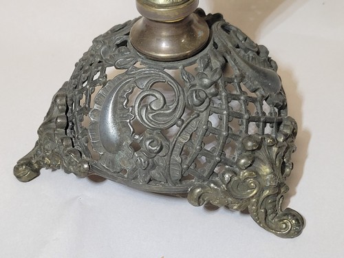 1880s Miniature Banquet Oil Lamp Hand Painted Windmill Ships 4.5" Ball Shade - Picture 8 of 24