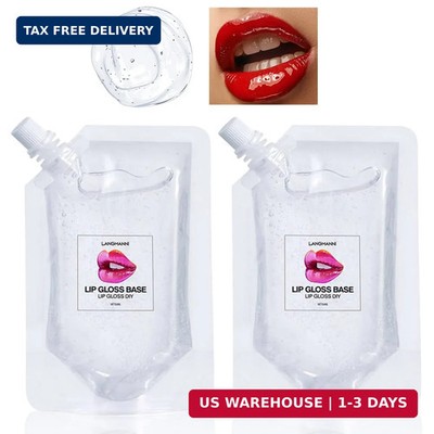 Eakroo 2Pcs Moisturize Lip Gloss Base Oil Material Makeup Primers, Non-Stick Lip