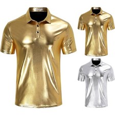 Male Top T Shirt Bronzing Shirt Daily Holiday Regular Short Sleeve Casual