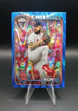 2024 Topps Chrome Drew Rom Blue RayWave Refractor /150Rookie Card RC #195 STL. rookie card picture