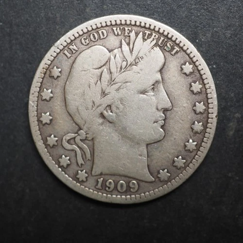 1909 *D * BARBER SILVER QUARTER  ***NICE*** FREE SHIPPING   C2078