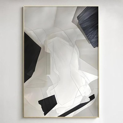 Gray Black Beige Wall Art Modern Abstract Artwork Black and Beige Print Beige...