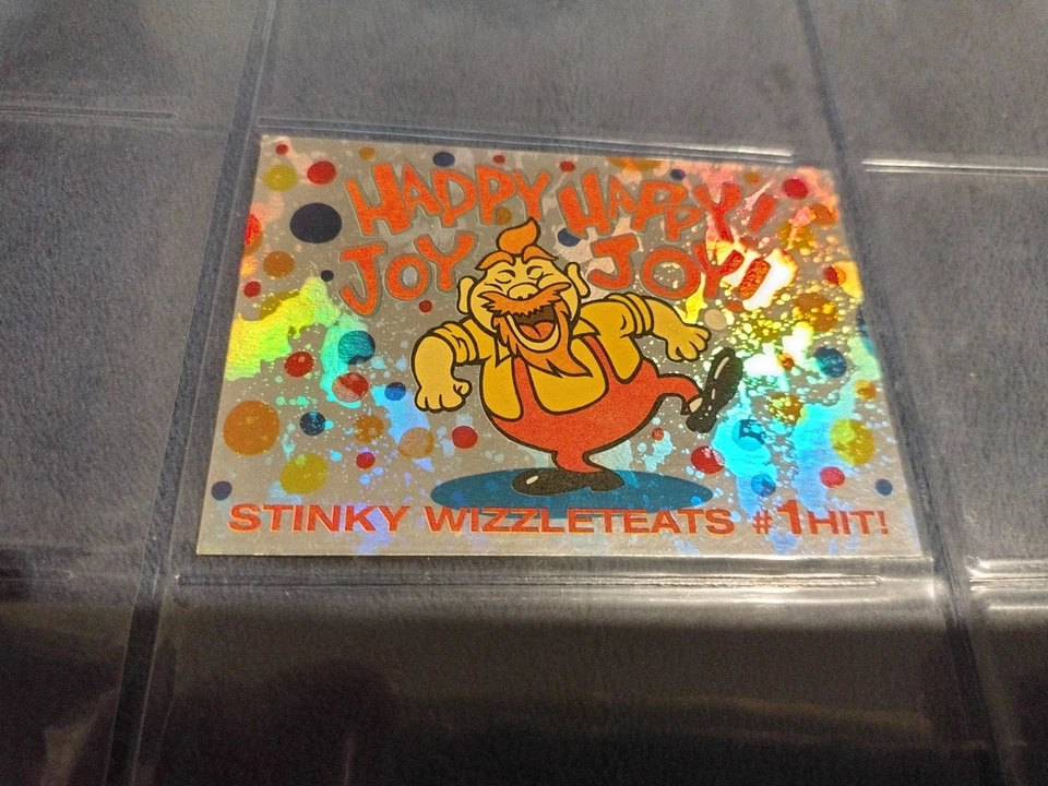 😉 1993 Topps Ren Stimpy Happy Happy JOY! JOY! PRISMATIC SPLATTER card #20 MINT, - Image 2 of 3